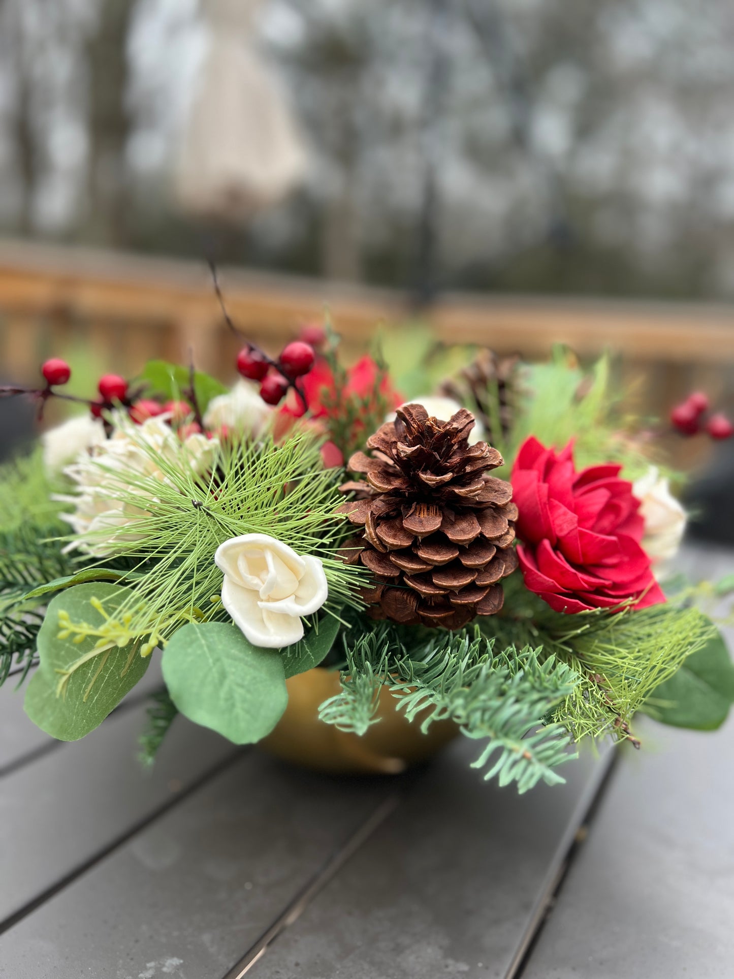 Merry & Bright - Wood FlowerCenterpiece