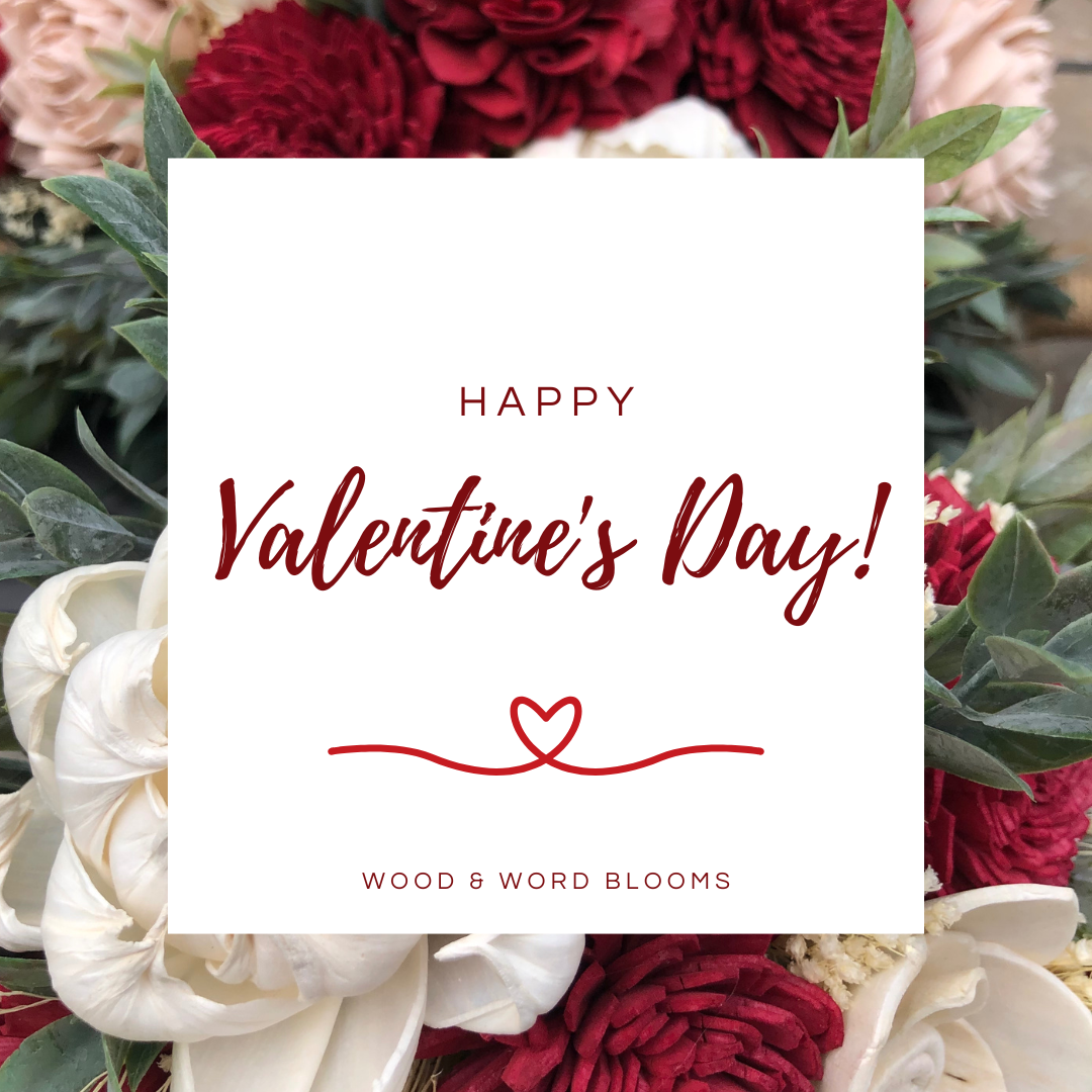 Wood & Word Blooms Valentine Gift Card