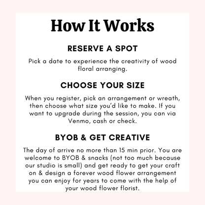 Studio Flower Bar Workshops (including the Book Bouquet)