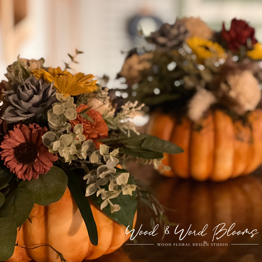 Wood Flower Pumpkin Arrangement Workshop | Taylor Brooke Winery