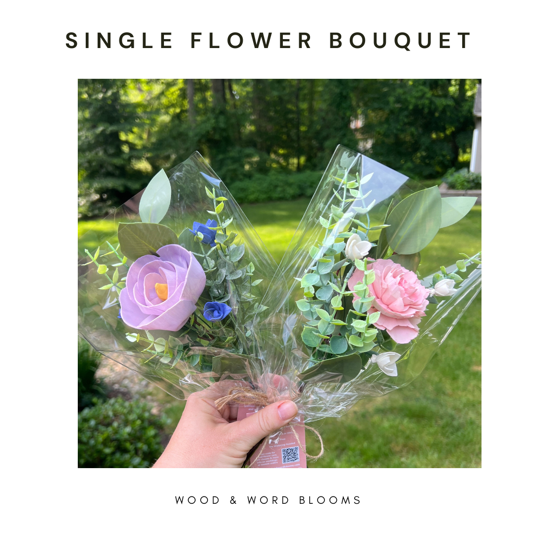 Single Wood Flower Bouquet (Florist's Choice)
