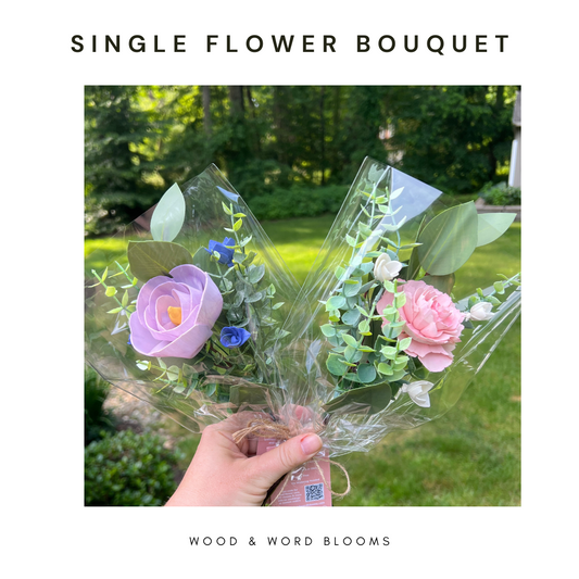 Single Wood Flower Bouquet (Florist's Choice)