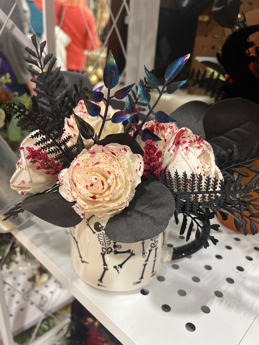 Skeleton Mug & Removable Arrangement