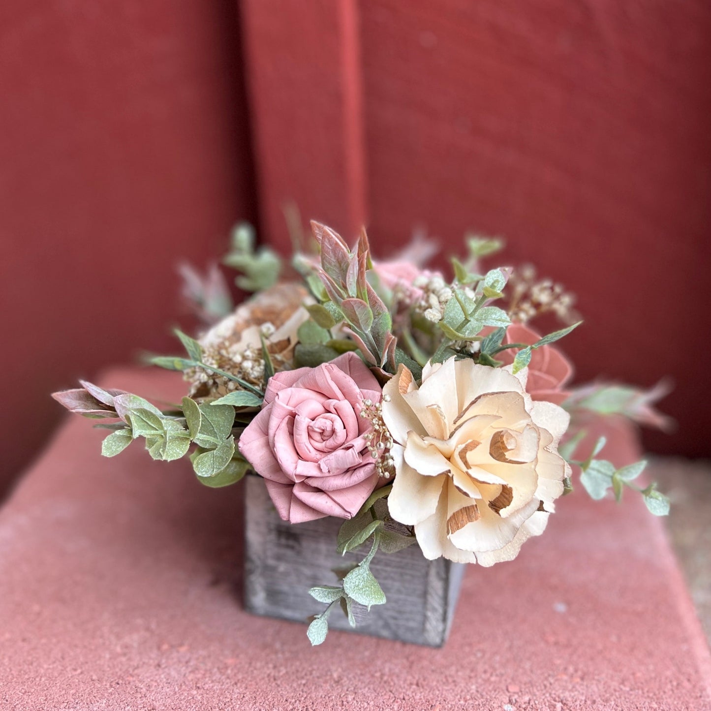 Blush Crush | Wood Flower Mini Box Arrangement