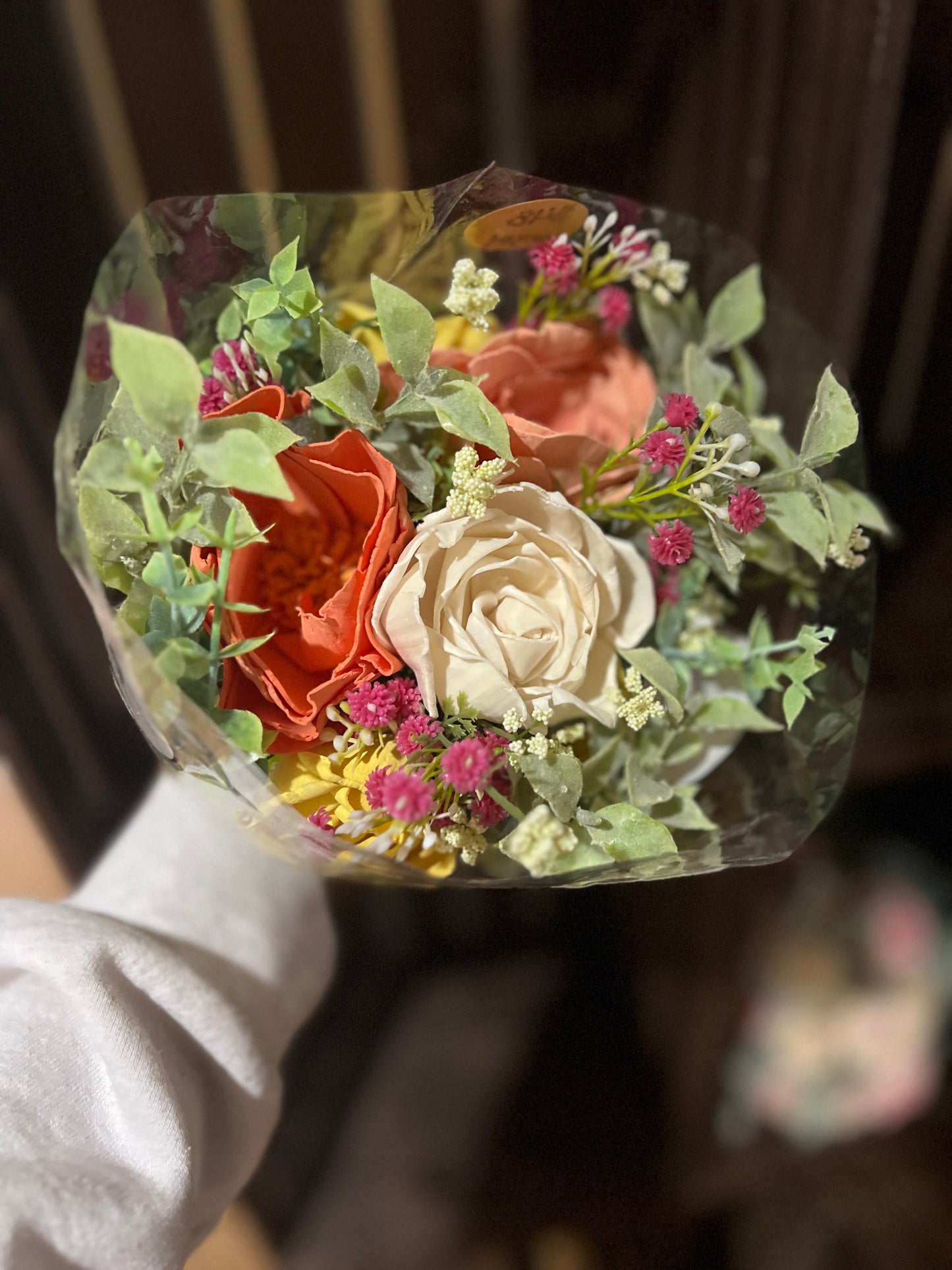 Market Bouquet - Peach, Ivory, Coral & Yellow