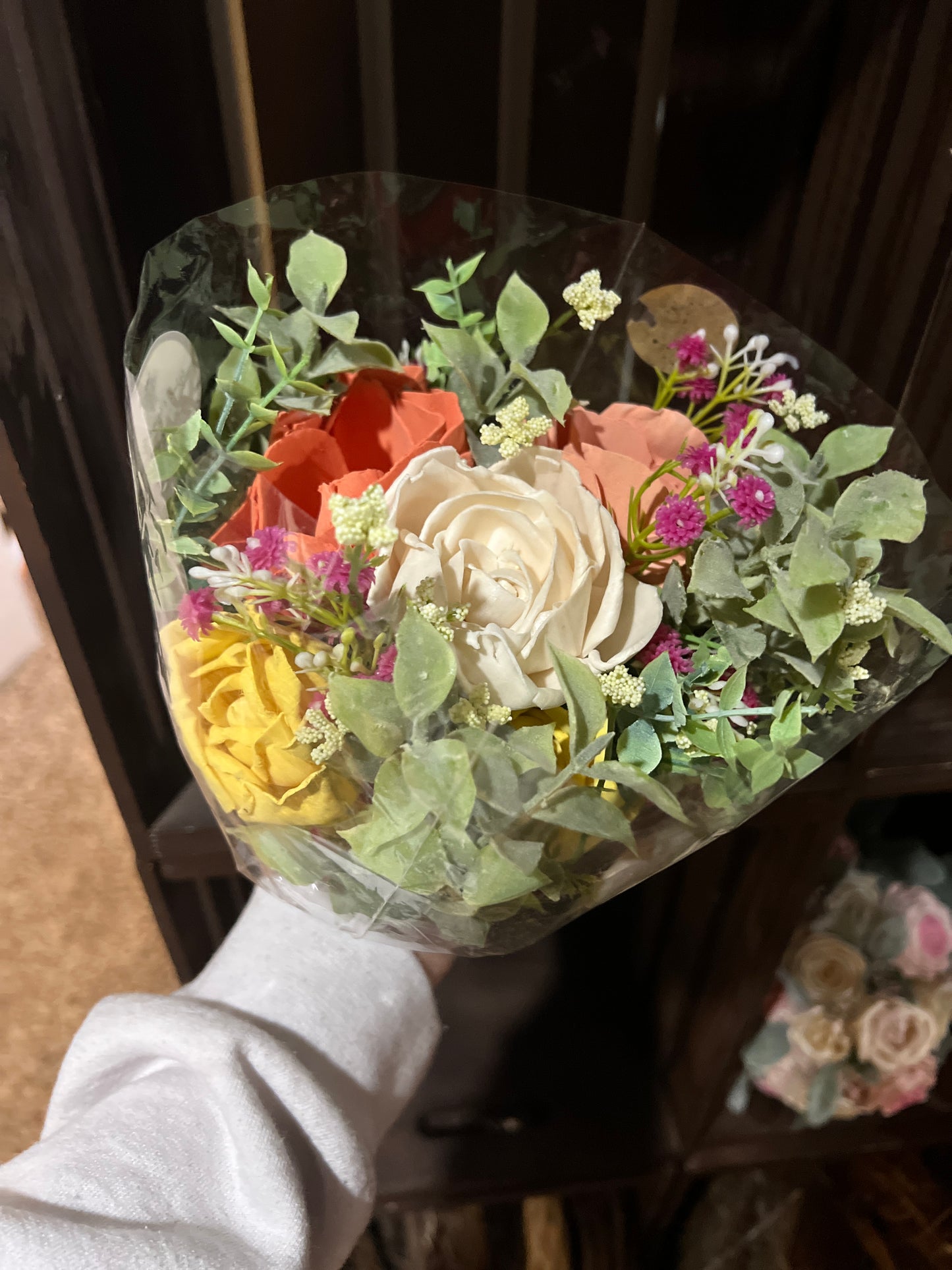 Market Bouquet - Peach, Ivory, Coral & Yellow