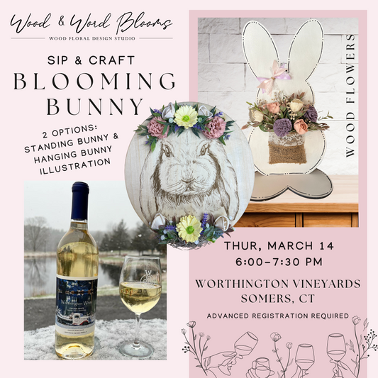 Sip & Craft | Wood Flower Bunny Night at Worthington Vineyards
