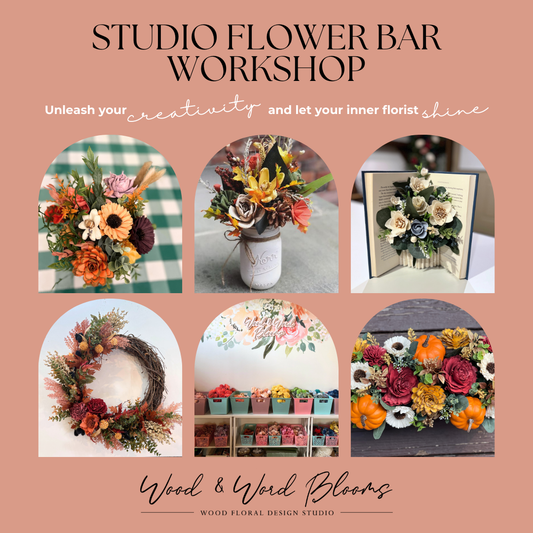 Studio Flower Bar Workshops (including the Book Vase)